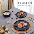 thumbnail image 5 of Vesteel Dinnerware Sets for 4, 12-Piece Stoneware Dish and Bowls Set, Handmade Reactive Glaze Coupe Plates Set for Family, Chip & Scratch Resistant - Ocean Blue, 5 of 10