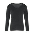 thumbnail image 4 of MVRLSH Long Sleeve Shirts For Women V Neck Velour Sweatshirt Long Sleeve Soft Warm Casual Pullover Fall Winter Velvet Tops Gray M-4Xl, 4 of 7