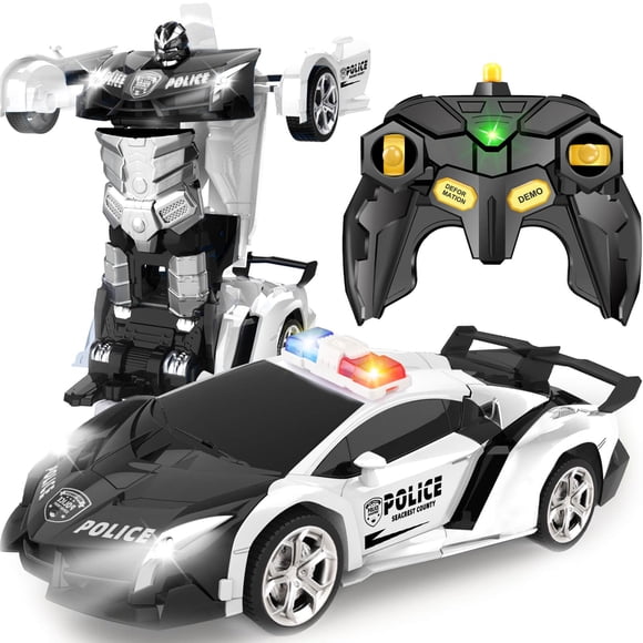 Coche a control remoto Britik Transform a escala 1:18 Police Black