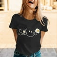 thumbnail image 2 of Womens Tops Casual T Shirts Letter Daisy Flower Print Short Sleeve Summer Workout Clothes, 2 of 5