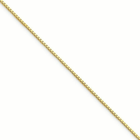 Women's 10K Yellow Gold 0.9 MM Box Link Bracelet, 7"