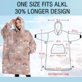 thumbnail image 4 of Oversized Wearable Blanket Hoodie,Swan Princess Castle Pattern Sherpa Blanket Hoodie with Super Pockets,Super Warm Fuzzy Pullover for Women & Men, 4 of 6