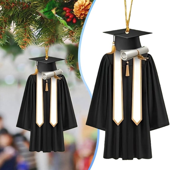 2025 Graduation Clothing Decoration Pendant Black, 2D Flatten Acrylic Ornament Graduation Ornament 2025 College Graduation Grad Class of 2025 High School Graduation (A Pendant)