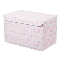 Your Zone Foldaway Toy Storage Trunk with Attached Lid, Pink with ...