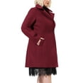 thumbnail image 4 of Unique Bargains Juniors' Plus Size Single Breasted Cinched Waist Long Coat, 4 of 6