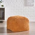 thumbnail image 2 of GDF Studio Statham Modern Microfiber Chenille Square Pouf, Yellow, 2 of 10