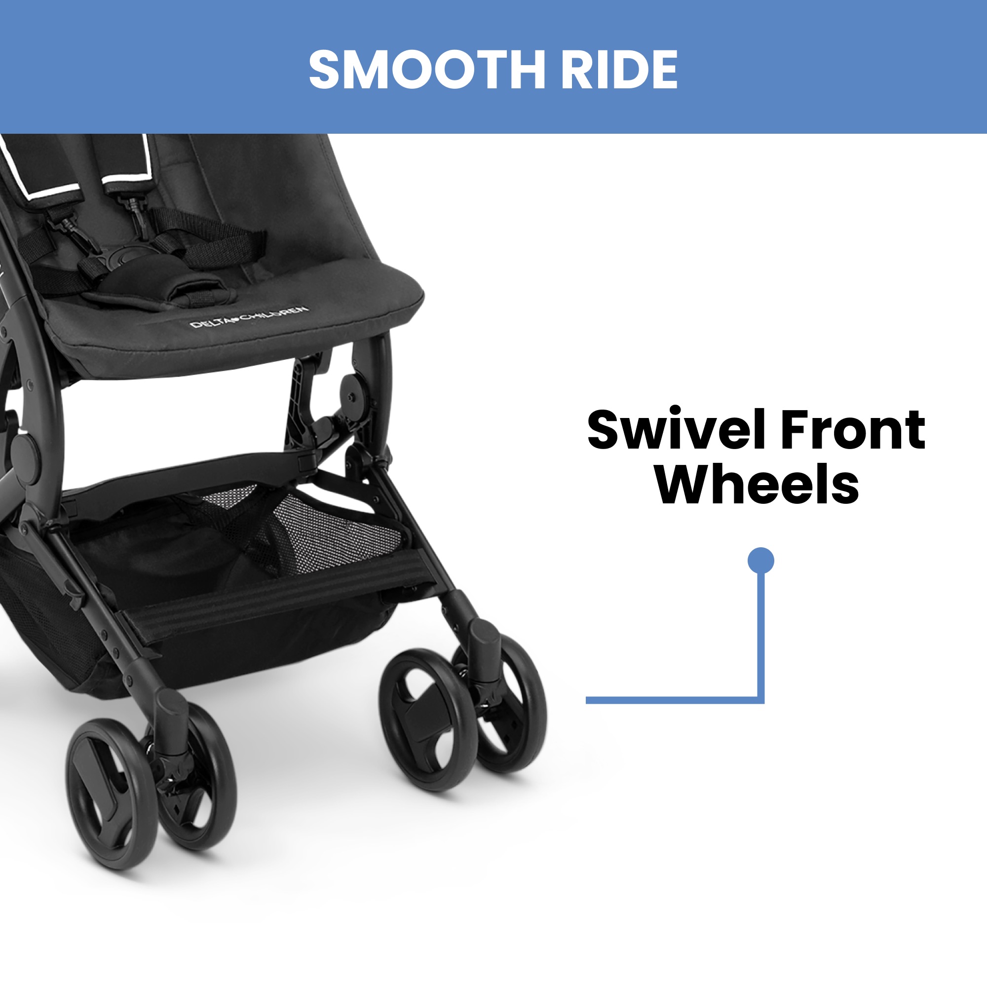 Delta Children The Clutch Lightweight Stroller, Black photo 2