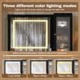 thumbnail image 4 of Makeup Vanity, Vanity Desk with Mirror, Dressing Table with Lights Black Fluted Vanity 5 Drawers Glass Door Cabinet Includes Storage Stool with Charging Function, Black, 4 of 9
