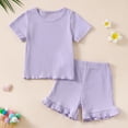 thumbnail image 2 of Baby Girl Clothes Toddler Baby Girls Clothes Outfits 2 Piece Cute Summer Short-sleeve Top and Pants, 2 of 4