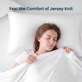 thumbnail image 4 of Sleep Zone Jersey Knit Sheet Set, White Queen, 4 Pieces, 14 Inch Deep Pocket Bedding, 4 of 10