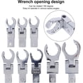 thumbnail image 3 of Ratchet Wrench Set with Flexible Head, 9 Piece Quick Change Ratchet Wrench Set with 8 Interchangeable Heads, 9-19mm, 180° Rotation, Offset Open End, Ratchet Wrench Set, 3 of 5