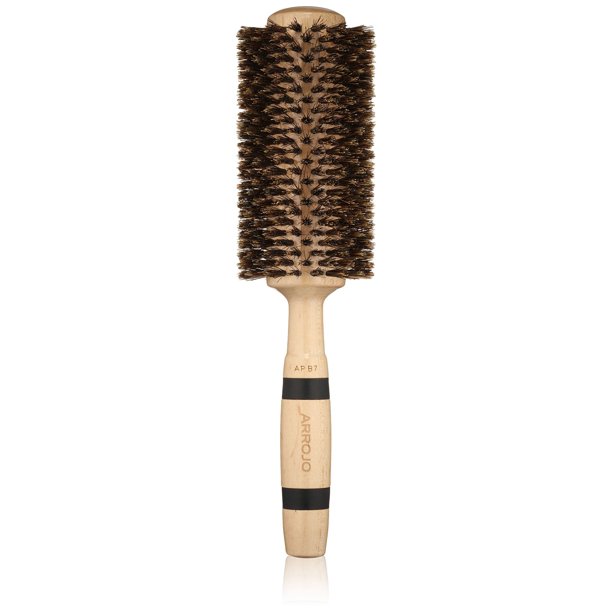 ARROJO Cepillo de pelo redondo grande – Cepillo redondo grande para secado y peinado – Cepillo de pelo de cerdas de jabalí para volumen y suavidad – Cepillos de pelo redondos para mujeres y hombres –
