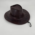 thumbnail image 5 of MEICHEN Men's Classic Western Hat With Leather Solid Color Stylish Cowboy Hat Retro Sun Hat, 5 of 7