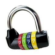 4 Digit Combination Padlock Waterproof Number Lock Multifunctional Password Padlock Fence Luggage, Case , Black Option 4-Black
