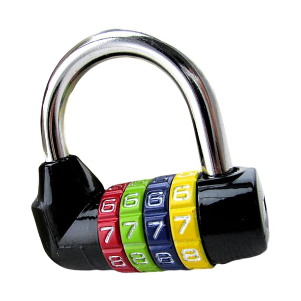 Candado de combinación de 4 dígitos Candado con contraseña Candado de protección de pozo Candado de metal para Opción 4-Negro