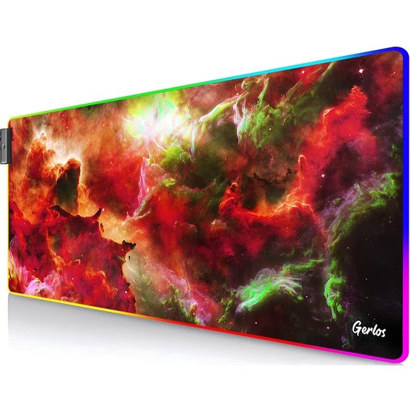 Mouse pad gamer RGB Gerlos grande 80 x 30 cm con LED resistente al agua
