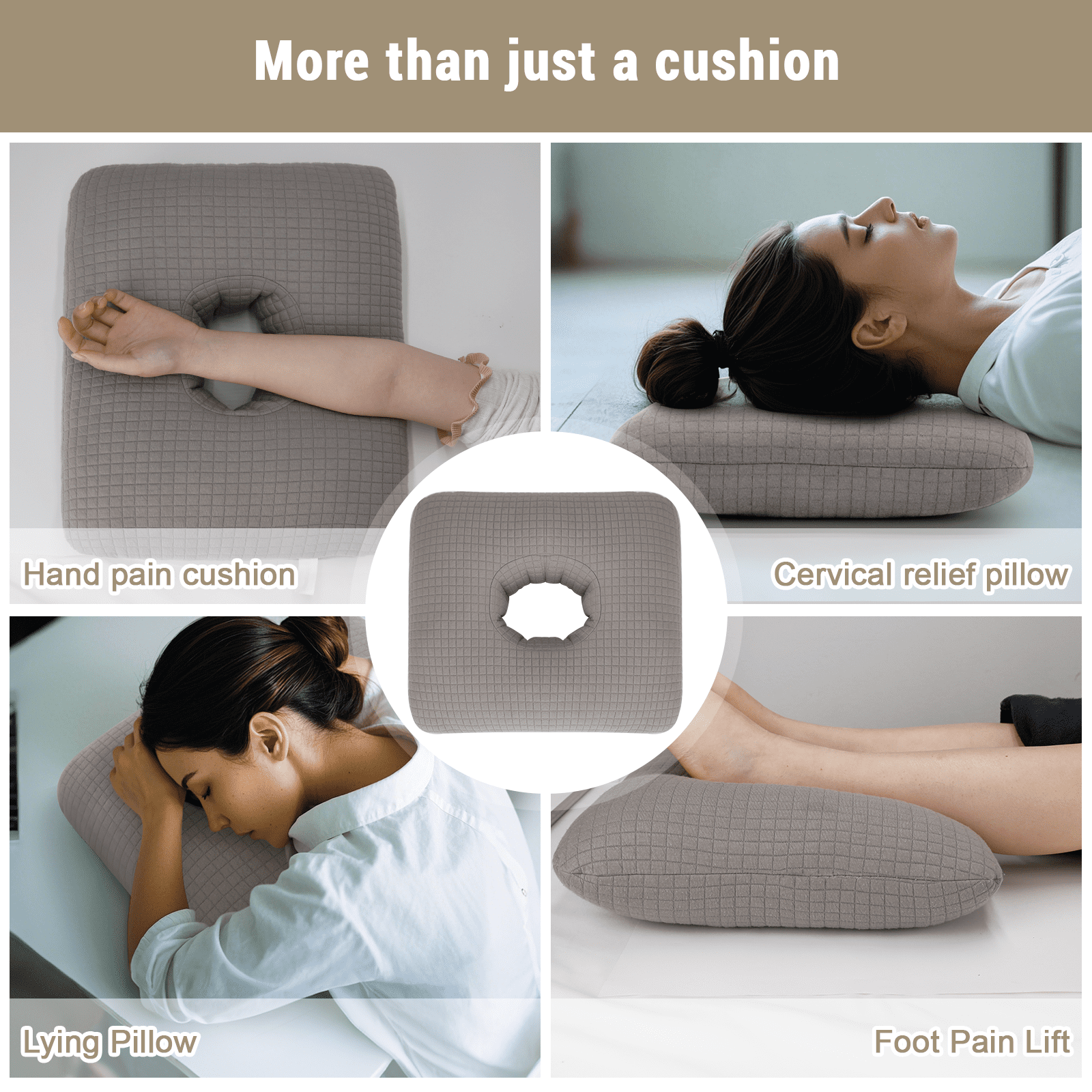 RoamReady Donut Pillow for Bed Sores Tailbone Pain Relief Cushion Cotton Butt Donut Cushion Breathable for Hemorrhoid Pregnancy Prostate and Surgery Sitting Pressure Relief for Home Car Dark Gray