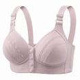 thumbnail image 2 of Lixiuxyad Women's Front Closure Wireless Bra Plus Size Thin Cup Side Support Comfortable Full Coverage Everyday T Shirt Bra,Bras for Women Purple 40, 2 of 6