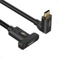 thumbnail image 1 of 0.3m USB 4.0 Type-C Up-Angle to Type-C Female Panel Mounting Extension Cable 240W 8K 40Gbps Data Cor, 1 of 5