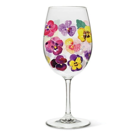 

Set of 1 Pansies Wine Glass