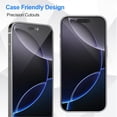 thumbnail image 5 of Screen Cover for Apple iPhone 16 Pro Max (6.9") Anti-Fingerprint Tempered Glass Screen Protector 9H Hardness, HD, Bubble-Free - Clear, 5 of 7