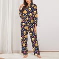 thumbnail image 2 of Naloa Skull gold flower Pajamas for Women Set, Womens Pajama Sets, Lounge Sets for Women, 2pjs for Women-Large, 2 of 7