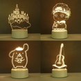thumbnail image 3 of Regalo al por mayor, lámpara acrílica 3D personalizada, luz nocturna alimentada por USB, soporte Diy, logotipo de dibujo, pequeña lámpara de mesa bonita, 3 of 4
