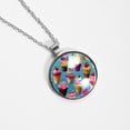thumbnail image 4 of Cream Elegant Glass Circular Pendant Necklace - Stylish Necklaces for Women, 4 of 5
