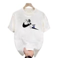 thumbnail image 1 of T-Shirt Décontracté d'Été Blanc Imprimé Hommes Femmes Extérieur Respirant Coton Chemise Ronde, 1 of 1