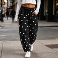 thumbnail image 5 of VBVC Women's Polka Dot Joggers with Pockets , High Waisted Drawstring Sweatpants For Women, S-2XL, 5 of 7