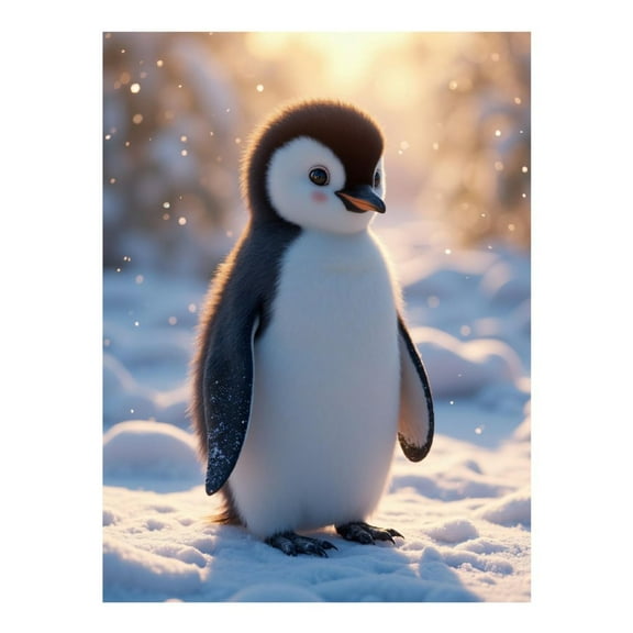 Diamond Art Kit for Adults, Penguin Winter Snow Scene Diamond Painting for Adults Beginners, 5D DIY Diamond Art Painting Kits, Colorful Diamond Painting Craft for Home Decor 12x16