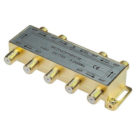 UPC: 0670541337509 | Monoprice 8-Way Coaxial Splitter  Gold Plated for Satellite/Cable TV Antenna