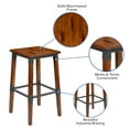 thumbnail image 5 of Flash Furniture Jackson 2 Pack Rustic Antique Walnut Industrial Wood Dining Backless Barstool, 5 of 11