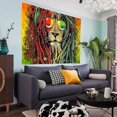 thumbnail image 5 of Rasta Tapestry Rastafari Lion Head Bob Wall Hanging Tapestry For Living Room Bedroom Dorm Decor Psychedelic, 5 of 5