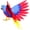 Red+blue, variant on Yvsxxv Blue+Yellow Realistic Flying Parrot Decorative Figurine Lawn Garden Decor 1Pc