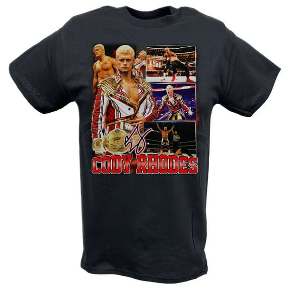 Cody Rhodes In Ring Collage Black T-shirt