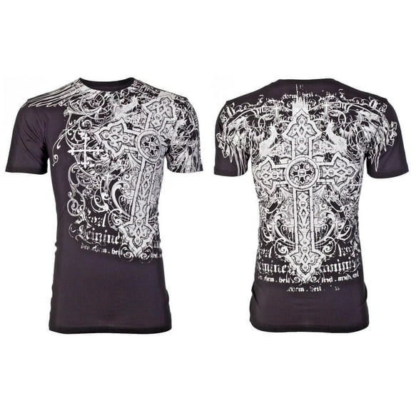 ARCHAIC by AFFLICTION Black SUDDEN IMPACT Short Sleeve Y2K MMA Elite T-shirt NWT