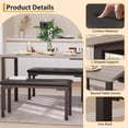 thumbnail image 2 of 43.3-pulgada 3-piece dining mesa set con 2 forrado benches - space-saving para 4, gray, ideal para para small kitchens, dining rooms, y apartments, 2 of 7