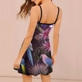 thumbnail image 2 of Purple Floral Bird Print Slip Dress Dresses For Woman Fairy Dress, 2 of 6