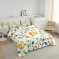 thumbnail image 3 of Cute Guinea Pig Twin Bedding Sets Hippie Floral Comforter Set, Chic Flower Bedding Comforter Sets Watercolor Leaves Duvet Insert, Cartoon Hamster Down Comforter, 3 of 6