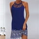 thumbnail image 5 of Vestido Vestido ajustado para mujer Traje diario estampado asimétrico ahuecado (Azul marino S) Ygjytge Azul marino T S para Mujer, 5 of 8