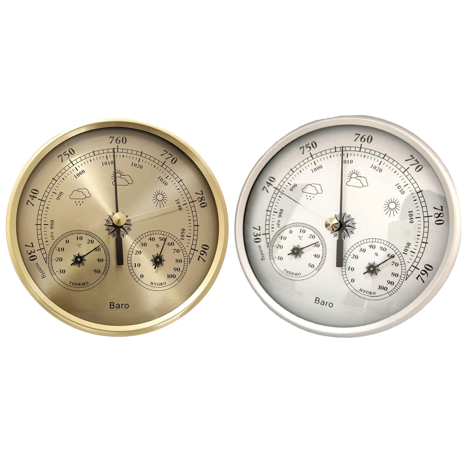 Large Multifunction Weather Instrument for Anglers Stainless Steel Construction Barometers Thermometers Hygrometer