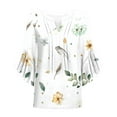 thumbnail image 4 of WCMZJ 3/4 Length Sleeve Womens Floral Tops Double Layered Chiffon Dressy Casual Business Work Blouses V Neck Office Tunic Shirts White S, 4 of 4