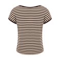 thumbnail image 6 of TODOZO Striped Tshirt Women Workout Shirts Women T Shirts for Women Women's Round Neck Loose Large Size Striped T Shirt Khaki 5Xl, 6 of 8
