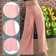 thumbnail image 4 of Pantalones de salón elásticos de pierna ancha para mujer, pantalones palazzo casuales y cómodos de cintura alta, 4 of 5