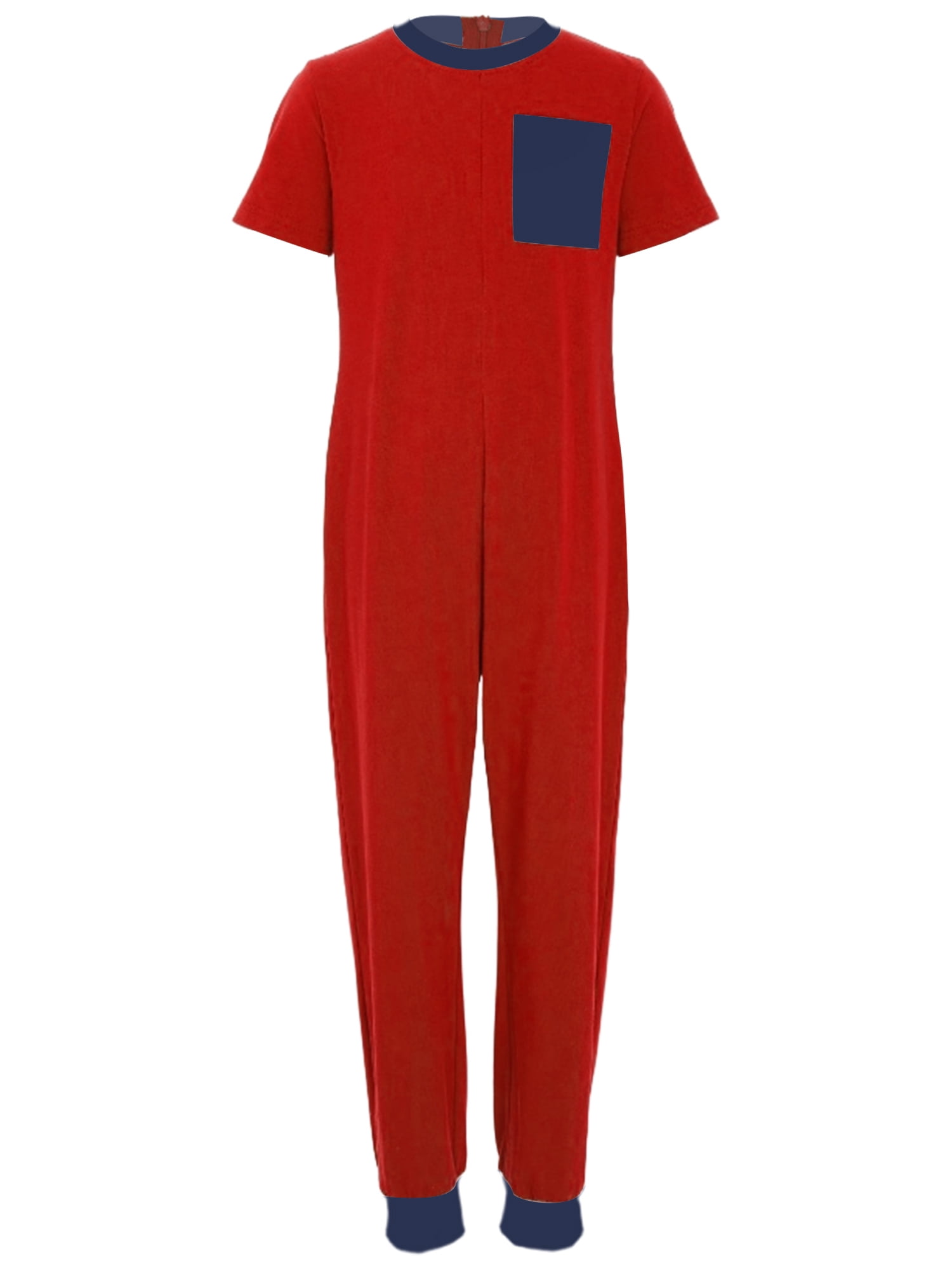 vastwit Adaptive Jumpsuit for Kids Autism Sensory Special Needs Anti-Strip Romper One Piece Pajamas Red 14