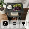 thumbnail image 5 of End Table with Charging Station, Side Table with 2 USB Ports and Outlets, Nightstand with Cloth Drawer, Set of 2, Couch Table, Charcoal Grey TB01BY052, 5 of 13