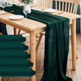 thumbnail image 2 of 30x300cm Gauze Tablecloth Table Decoration for Romantic Wed Parties Dark Green Chiffon Tablecloth, 2 of 7