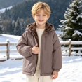 thumbnail image 5 of Toddler Boys Hooded Winter Jacket Lined Warm Zip Up Coat Water Outerwear with Pockets for Kids 18 Months‑8 Years, 5 of 8