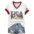 thumbnail image 5 of YVNAURA Women's Retro 250th Anniversary V Neck T Shirt USA 1776-2026 American Flag Graphic Tee Patriotic Summer Top Lightweight Breathable for 4th of July Everyday Wear, White, 5XL, 5 of 7